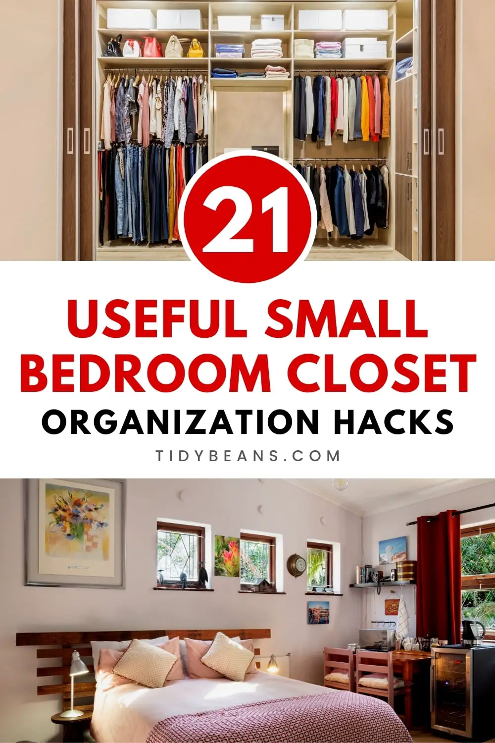 21 Useful Hacks to Organize a Small Bedroom Closet